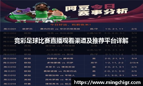 竞彩足球比赛直播观看渠道及推荐平台详解